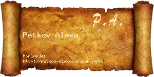 Petkov Alexa névjegykártya